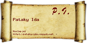 Pataky Ida névjegykártya